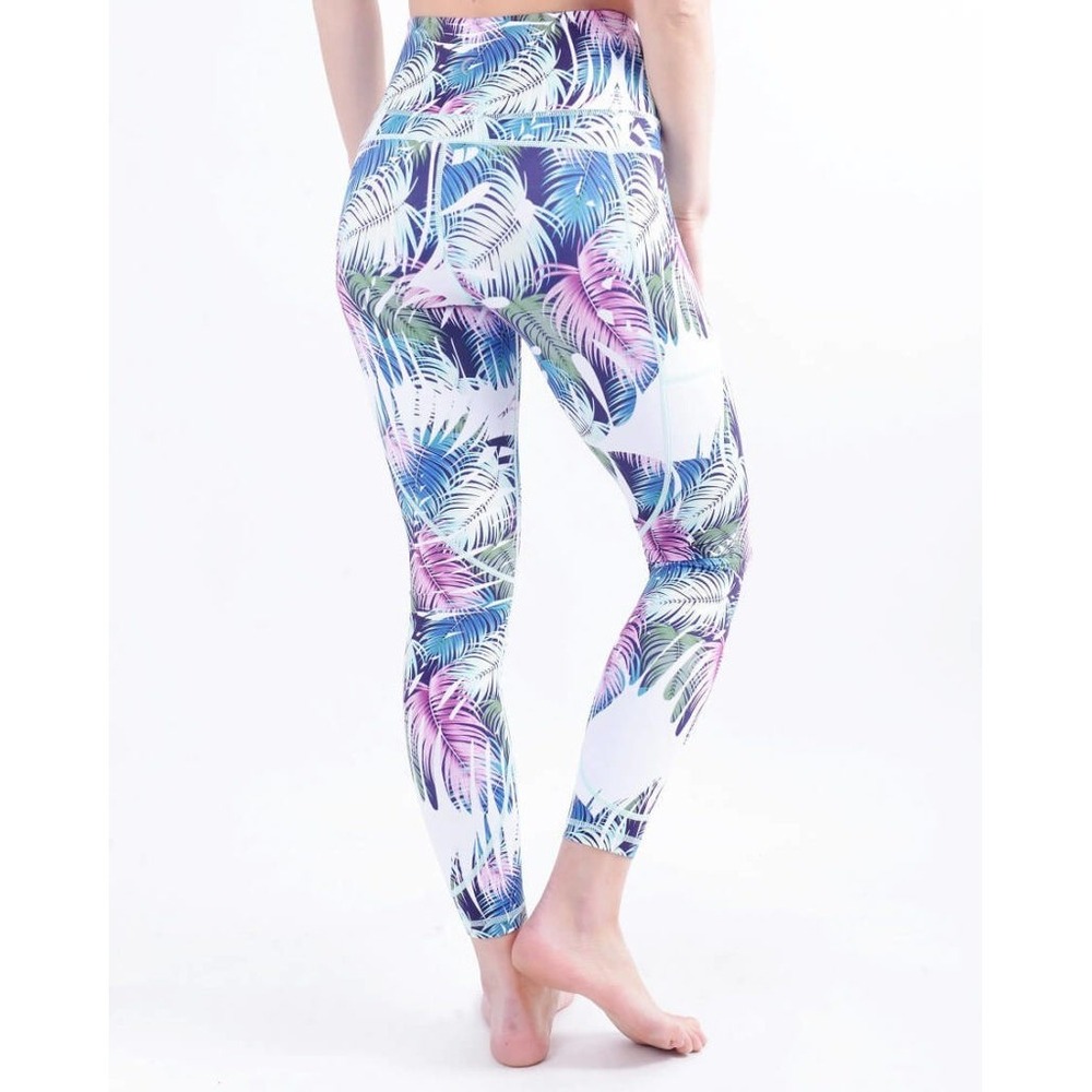 Zyia Active Light N Tight Womens Size Extra Large‎ Tropical Palm 7/8 Leggings